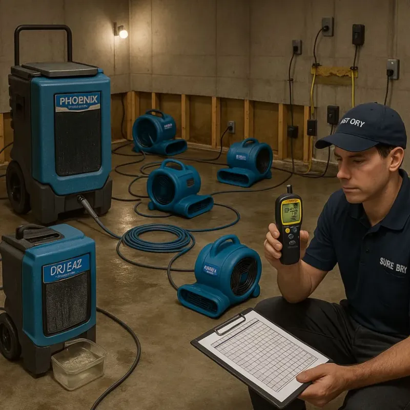 Structural Drying and Dehumidification process in McGregor, FL